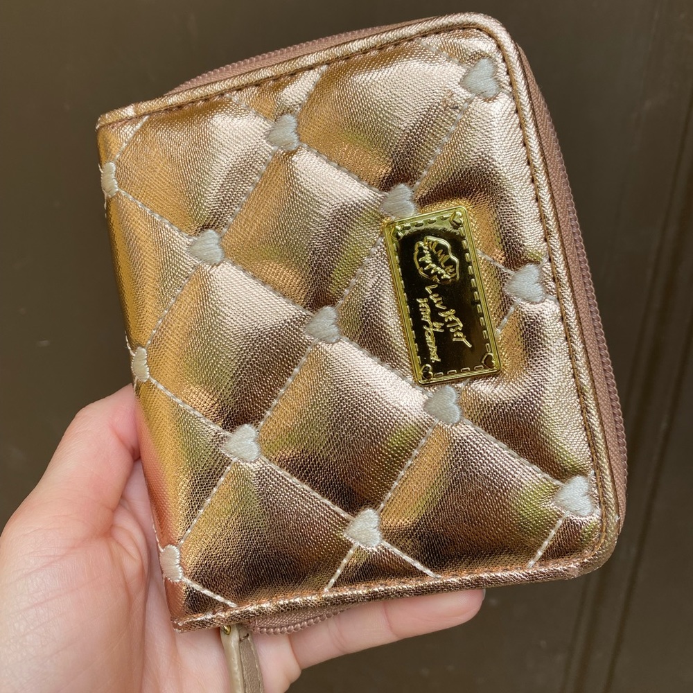 Betsey Johnson Gold Quilted Wallet